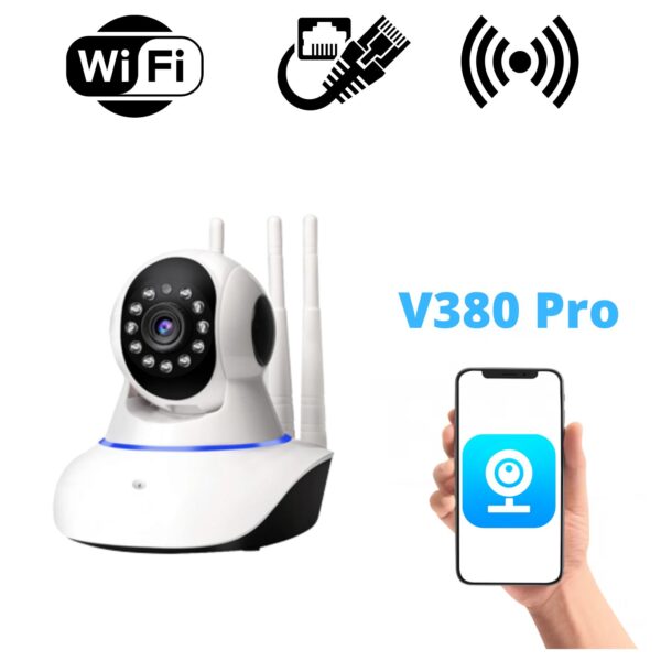 Вътрешна WiFi камера HD с микрофон, нощно виждане, слот за SD карта, 2MP - Q11X-F