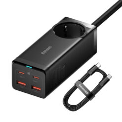 Зарядно устройство 220V BASEUS 100W, 2xUSB-A, 2xUSB-C, AC, GaN3 Pro (PSZM000401)