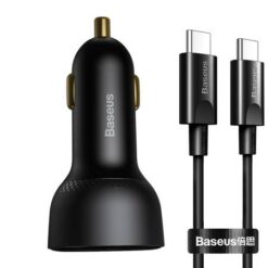 Зарядно за автомобил 12V BASEUS Supreme 100W, USB-A, USB-C + Type-C към Type-C кабел - (TZCCZX-01)