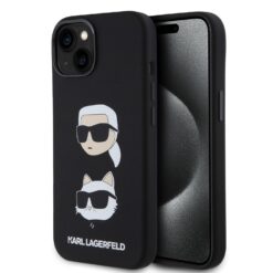 Калъф Karl Lagerfeld Liquid Silicone Karl and Choupette Heads KLHCP15SSDHKCNK за Apple iPhone 15