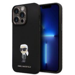 Калъф Karl Lagerfeld Liquid Silicone Metal Ikonik KLHCP15XSMHKNPK за Apple iPhone 15 Pro Max