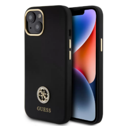 Калъф Guess Liquid Silicone 4G Strass Metal Logo GUHCP15SM4DGPK за Apple iPhone 15