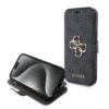 Калъф Guess PU Leather 4G Metal Logo Book GUBKP15X4GMGGR за Apple iPhone 15 Pro Max