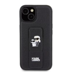 Калъф Karl Lagerfeld Saffiano Grip Stand Metal Logo KLHCP15SGSAKCPK за Apple iPhone 15