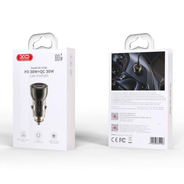 Zaryadno Za Avtomobil 12v Xo Cc60 60w Usb A Qc 30 Usb C Pd3 6