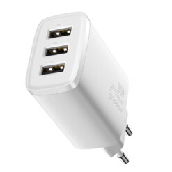 Baseusbg Baseus Compact Quick Charger 3x Usb 17w White 24325 5