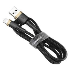 Baseusbg Baseus Cafule Cable Usb Lightning 2 4a 1m Gold Black Calklf Bv1 2