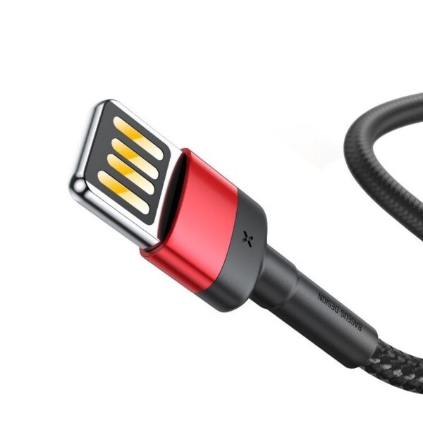 Baseusbg Baseus Cafule Double Sided Usb Lightning Cable 2 4a 1m Black Red Calklf G91 2