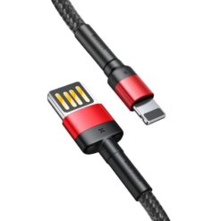 Baseusbg Baseus Cafule Double Sided Usb Lightning Cable 2 4a 1m Black Red Calklf G91 3