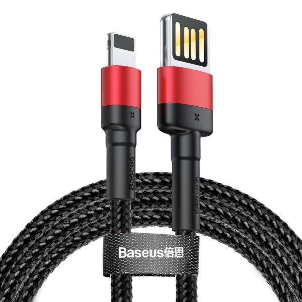 Baseusbg Baseus Cafule Double Sided Usb Lightning Cable 2 4a 1m Black Red Calklf G91