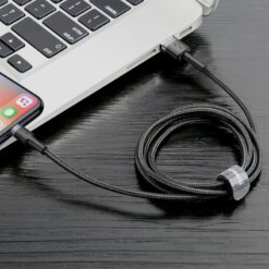 Baseusbg Baseus Cafule Usb Lightning Cable 2 4a 0 5m Gray Black Calklf Ag1 6