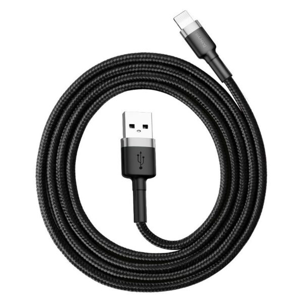 Baseusbg Baseus Cafule Usb Lightning Cable 2 4a 0 5m Gray Black Calklf Ag1