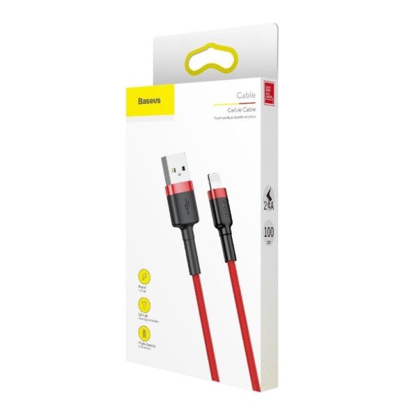 Baseusbg Baseus Cafule Usb Lightning Cable 2 4a 1m Black Red Calklf B09 9