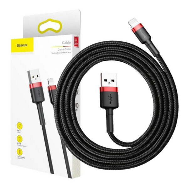 Baseusbg Baseus Cafule Usb Lightning Cable 2 4a 1m Red Black Calklf B19 10