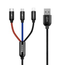 Baseusbg Baseus Rapid Usb Cable 3in1 Type C Lightning Micro 3a 1 2m Black 15781 5