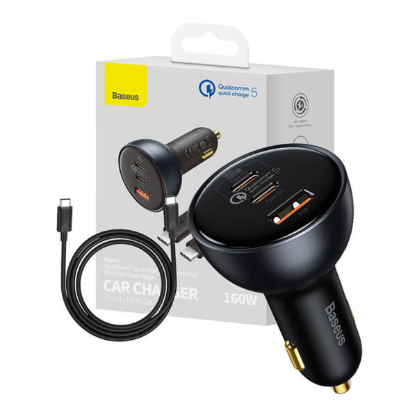 Zaryadno Za Avtomobil 12v Baseus 160w Usb A 2xusb C Qualcomm Tzcczm 0g 7