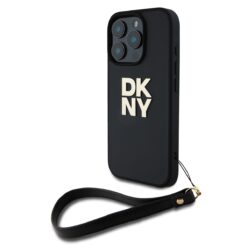 Baseusbg Dkny Pu Leather Stack Logo Wrist Strap Case For Iphone 16 Pro Black Ie13346508 2