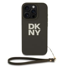 Baseusbg Dkny Pu Leather Stack Logo Wrist Strap Case For Iphone 16 Pro Green Ie13323060