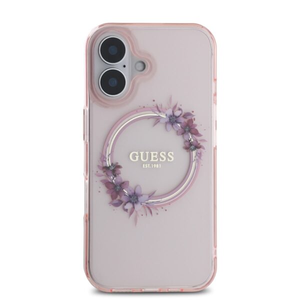 Baseusbg Guess Iml Flowers Ring Magsafe Zadni Kryt Pro Iphone 16 Pink Ie13346501 2 Min