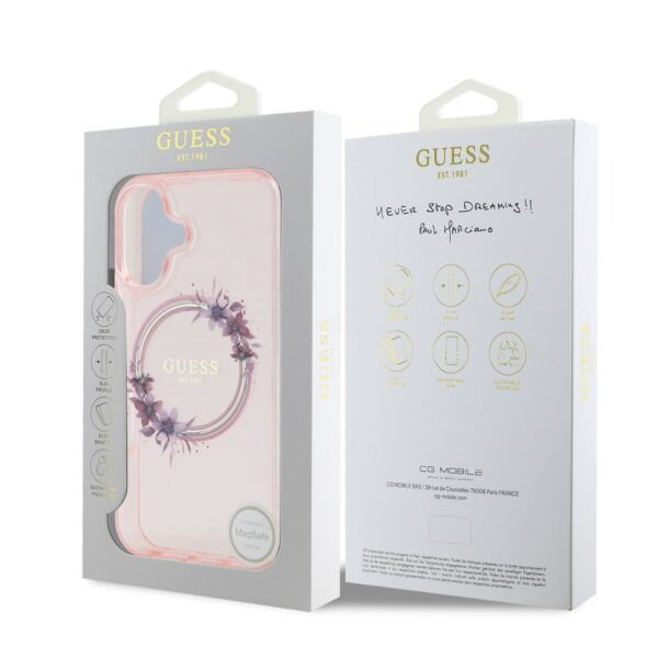 Baseusbg Guess Iml Flowers Ring Magsafe Zadni Kryt Pro Iphone 16 Pink Ie13346501 6 Min