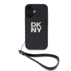 Kalaf Dkny Pu Leather Stack Logo Wrist Strap Black Za Apple Iphone 16 Dkhcp16spbswsk