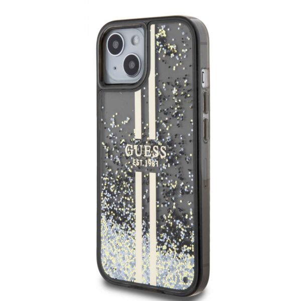 Kalaf Guess Pc Tpu Liquid Glitter Gold Stripe Black Za Apple Iphone 15 Guhcp15slfcsegk 3