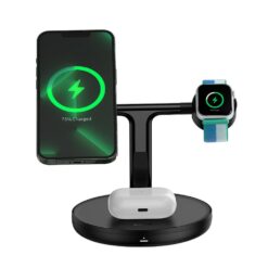 Baseus 20w Wireless Swan 3 V 1 Adapter Za Phone Apple Watch Pods P10221302113 Z1 Cherno 1
