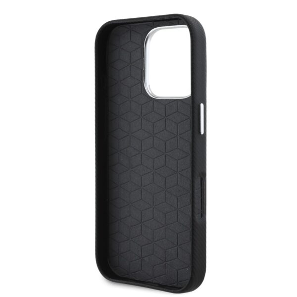 BMW Калъф за iPhone 16 Pro, M Kevlar Metal Logo, черен – BMHCP16L23PUFWKEV
