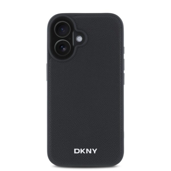 DKNY Калъф за iPhone 16 Plus, Leather Silver Metal Logo Magsafe