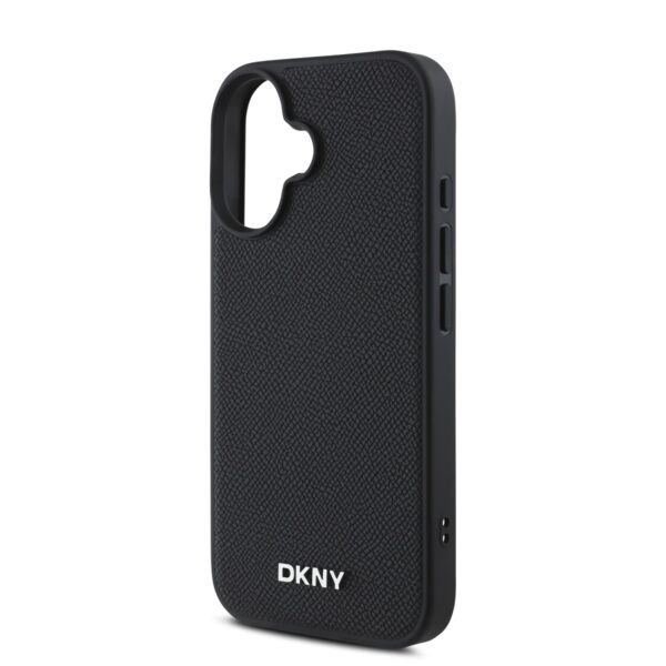 DKNY Калъф за iPhone 16 Plus, Leather Silver Metal Logo Magsafe