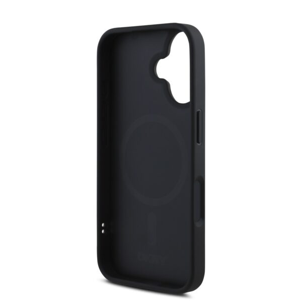 DKNY Калъф за iPhone 16 Plus, Leather Silver Metal Logo Magsafe