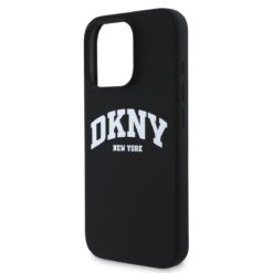 DKNY Калъф за iPhone 16 Pro Max, MagSafe Liquid Silicone Arch Logo, черен – DKHMP16XSNYACH