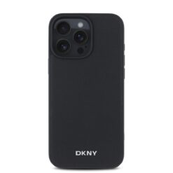 DKNY Калъф за iPhone 16 Pro, PU Leather Silver Metal Logo Magsafe, черен – DKHMP16LPGHLMK