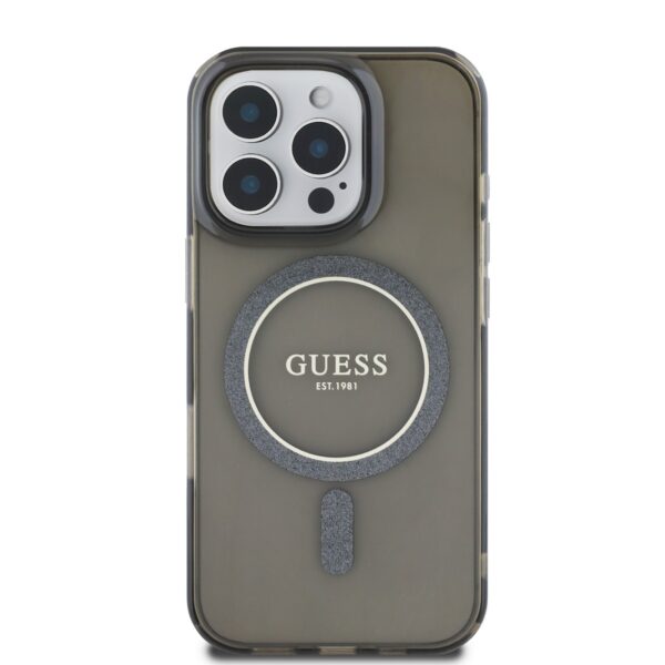 GUESS Калъф за iPhone 16 Pro, черен - GUHMP16LHFGEREK - Glitter Ring - Image 2