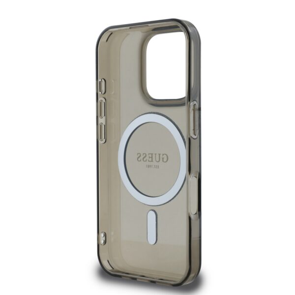 GUESS Калъф за iPhone 16 Pro, черен - GUHMP16LHFGEREK - Glitter Ring - Image 5