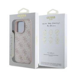 GUESS Калъф Apple iPhone 16 Pro Max Pro, 4G Charm Tone on Tone, розов – GUHCP16XGF4GCP