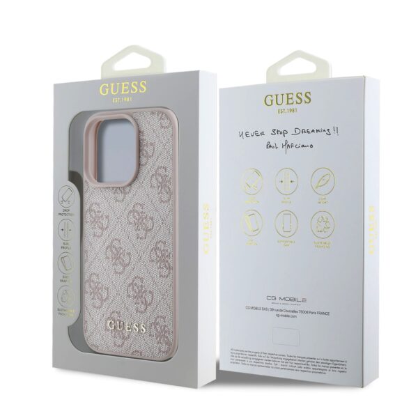GUESS Калъф Apple iPhone 16 Pro Max Pro, 4G Charm Tone on Tone, розов – GUHCP16XGF4GCP