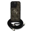 GUESS Калъф за iPhone 16 Pro Max – PU 4G Metal Logo + Crossbody Strap