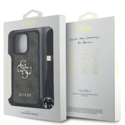 GUESS Калъф за iPhone 16 Pro Max – PU 4G Metal Logo + Crossbody Strap