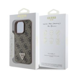 GUESS Калъф за iPhone 16 Pro Max, 4G Strass Triangle Metal Logo
