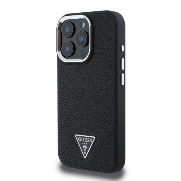 GUESS Калъф за iPhone 16 Pro Max, черен - GUHMP16XPGTSPSK  Grained Triangle Logo - Image 3