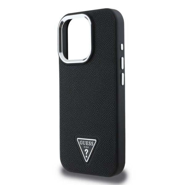 GUESS Калъф за iPhone 16 Pro Max, черен - GUHMP16XPGTSPSK  Grained Triangle Logo - Image 4