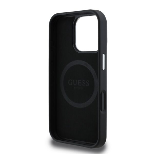 GUESS Калъф за iPhone 16 Pro Max, черен - GUHMP16XPGTSPSK  Grained Triangle Logo - Image 5