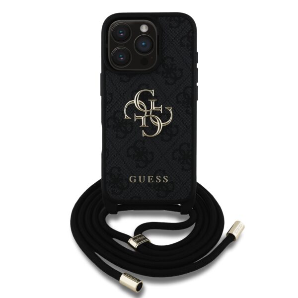 Guess Kalaf Apple Iphone 16 Pro Pu 4g Metal Logo Crossbody Strap Cheren Guhcp16lp4gmgcrk 1