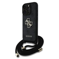 Guess Kalaf Apple Iphone 16 Pro Pu 4g Metal Logo Crossbody Strap Cheren Guhcp16lp4gmgcrk 2