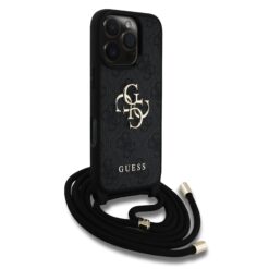 Guess Kalaf Apple Iphone 16 Pro Pu 4g Metal Logo Crossbody Strap Cheren Guhcp16lp4gmgcrk 3