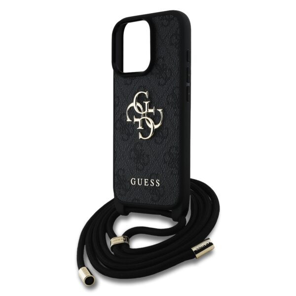 Guess Kalaf Apple Iphone 16 Pro Pu 4g Metal Logo Crossbody Strap Cheren Guhcp16lp4gmgcrk 5