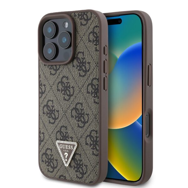 Guess Kalaf Apple Iphone 16 Pro Pu 4g Strass Triangle Metal Logo Kafyav Guhcp16lp4tdpw 1