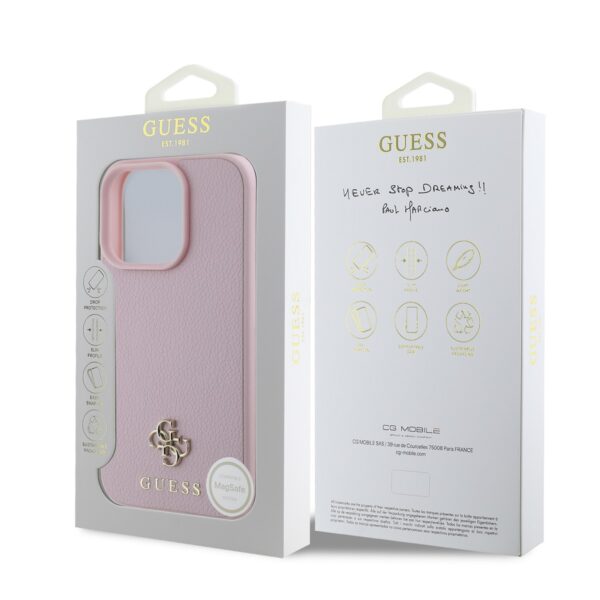 GUESS Калъф Apple iPhone 16 Pro, розов - GUHMP16LPGCSM4MP - 4G Small Metal Logo - Image 6