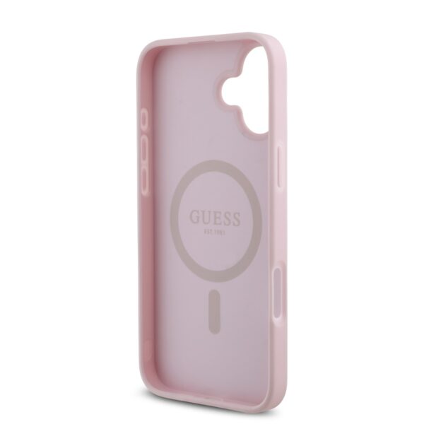 GUESS Калъф за iPhone 16, розов - GUHMP16SPGCSM4MP - 4G Small Metal Logo - Image 5